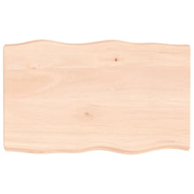 Tafelblad natuurlijke rand 80x50x(2-6) cm massief eikenhout 80 x 50 x 6 cm