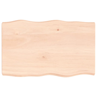 Tafelblad natuurlijke rand 80x50x(2-6) cm massief eikenhout 80 x 50 x 6 cm