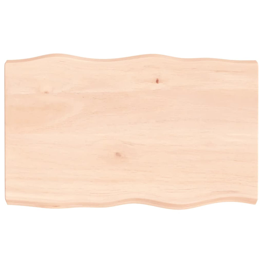 Tafelblad natuurlijke rand 80x50x(2-6) cm massief eikenhout 80 x 50 x 6 cm