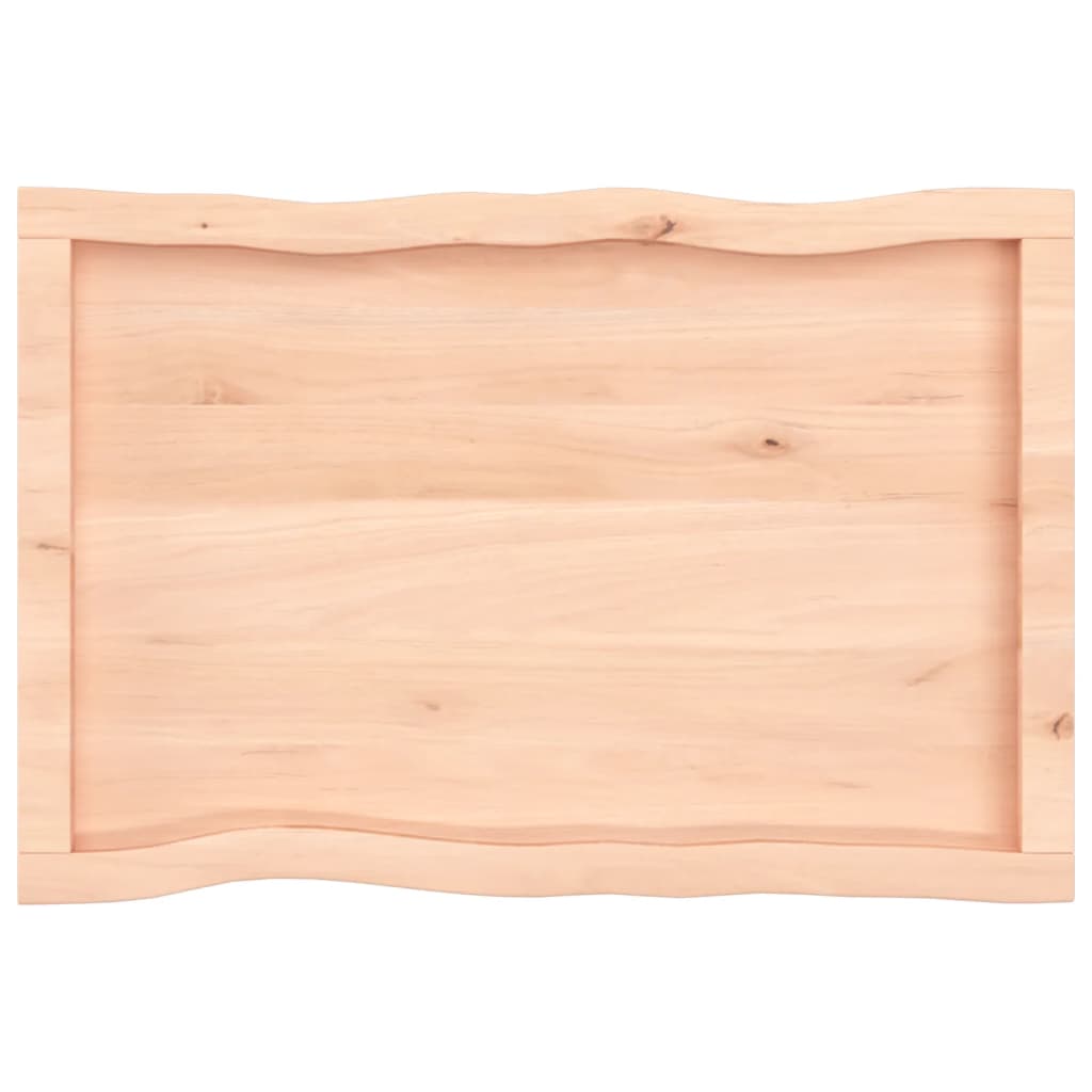 Tafelblad natuurlijke rand 80x50x(2-6) cm massief eikenhout 80 x 50 x 6 cm