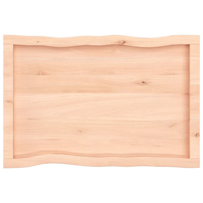Tafelblad natuurlijke rand 80x50x(2-6) cm massief eikenhout 80 x 50 x 6 cm