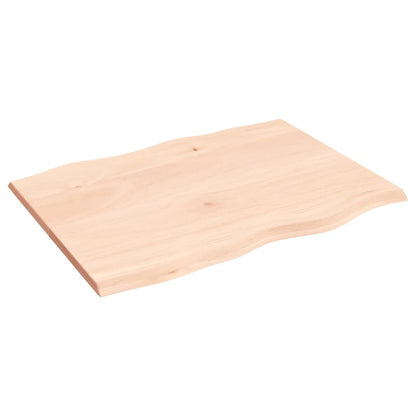 Tafelblad natuurlijke rand 80x60x2 cm massief eikenhout 80 x 60 x 2 cm