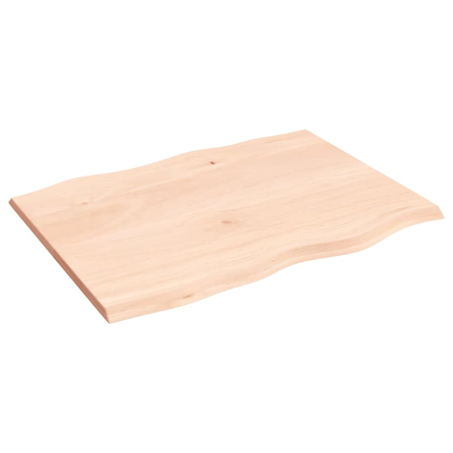 Tafelblad natuurlijke rand 80x60x2 cm massief eikenhout 80 x 60 x 2 cm