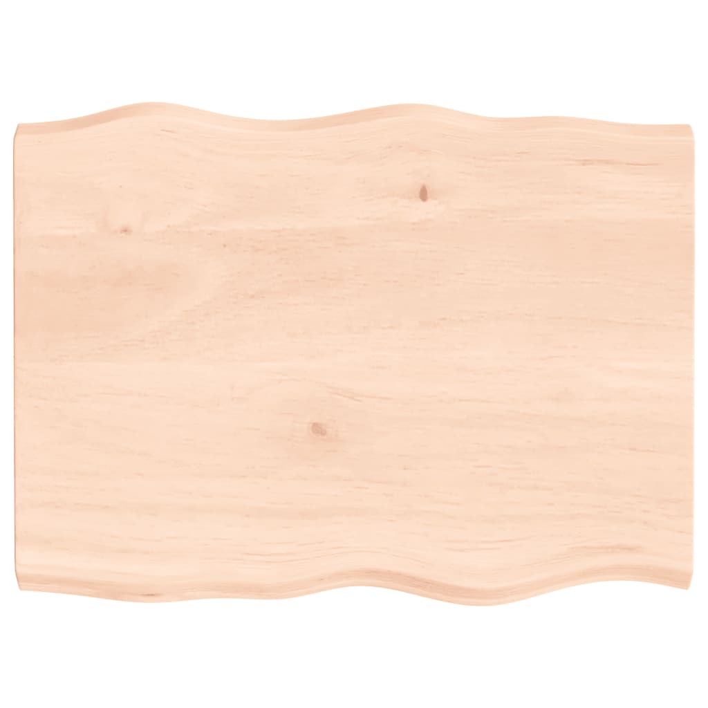 Tafelblad natuurlijke rand 80x60x(2-4) cm massief eikenhout 80 x 60 x 4 cm