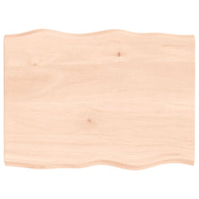 Tafelblad natuurlijke rand 80x60x(2-4) cm massief eikenhout 80 x 60 x 4 cm