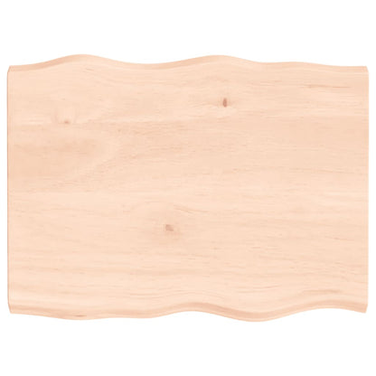 Tafelblad natuurlijke rand 80x60x(2-4) cm massief eikenhout 80 x 60 x 4 cm