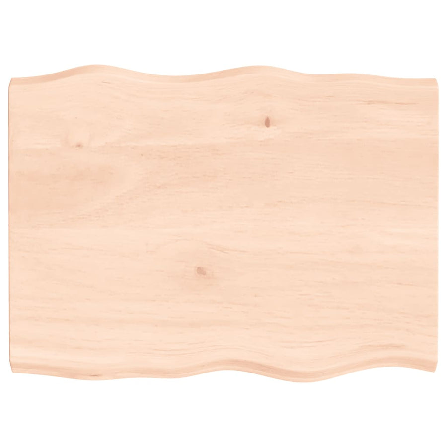 Tafelblad natuurlijke rand 80x60x(2-4) cm massief eikenhout 80 x 60 x 4 cm
