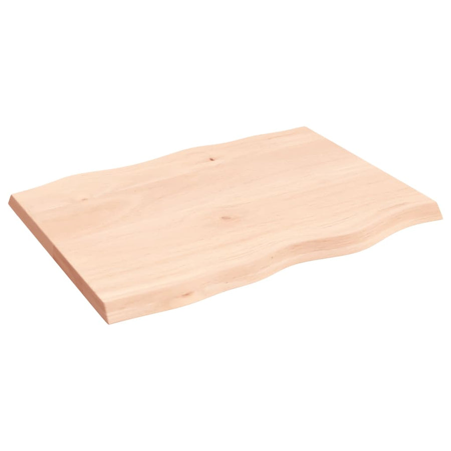 Tafelblad natuurlijke rand 80x60x(2-4) cm massief eikenhout 80 x 60 x 4 cm