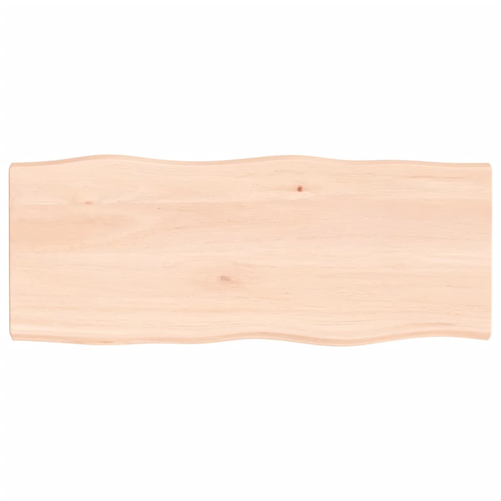 Tafelblad natuurlijke rand 100x40x(2-4) cm massief eikenhout 100 x 40 x 4 cm