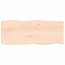 Tafelblad natuurlijke rand 100x40x(2-4) cm massief eikenhout 100 x 40 x 4 cm
