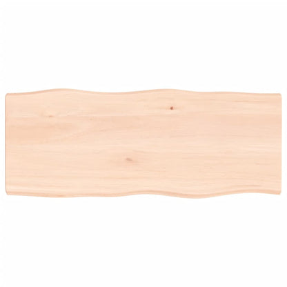 Tafelblad natuurlijke rand 100x40x(2-4) cm massief eikenhout 100 x 40 x 4 cm