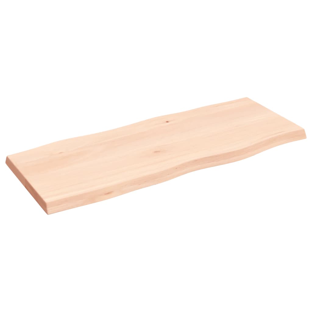 Tafelblad natuurlijke rand 100x40x(2-4) cm massief eikenhout 100 x 40 x 4 cm