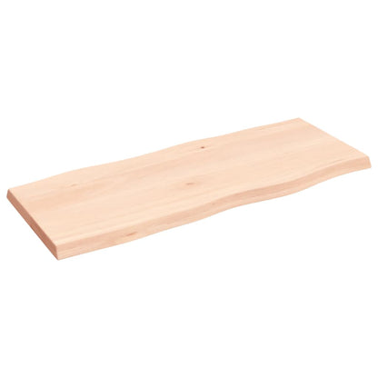Tafelblad natuurlijke rand 100x40x(2-4) cm massief eikenhout 100 x 40 x 4 cm
