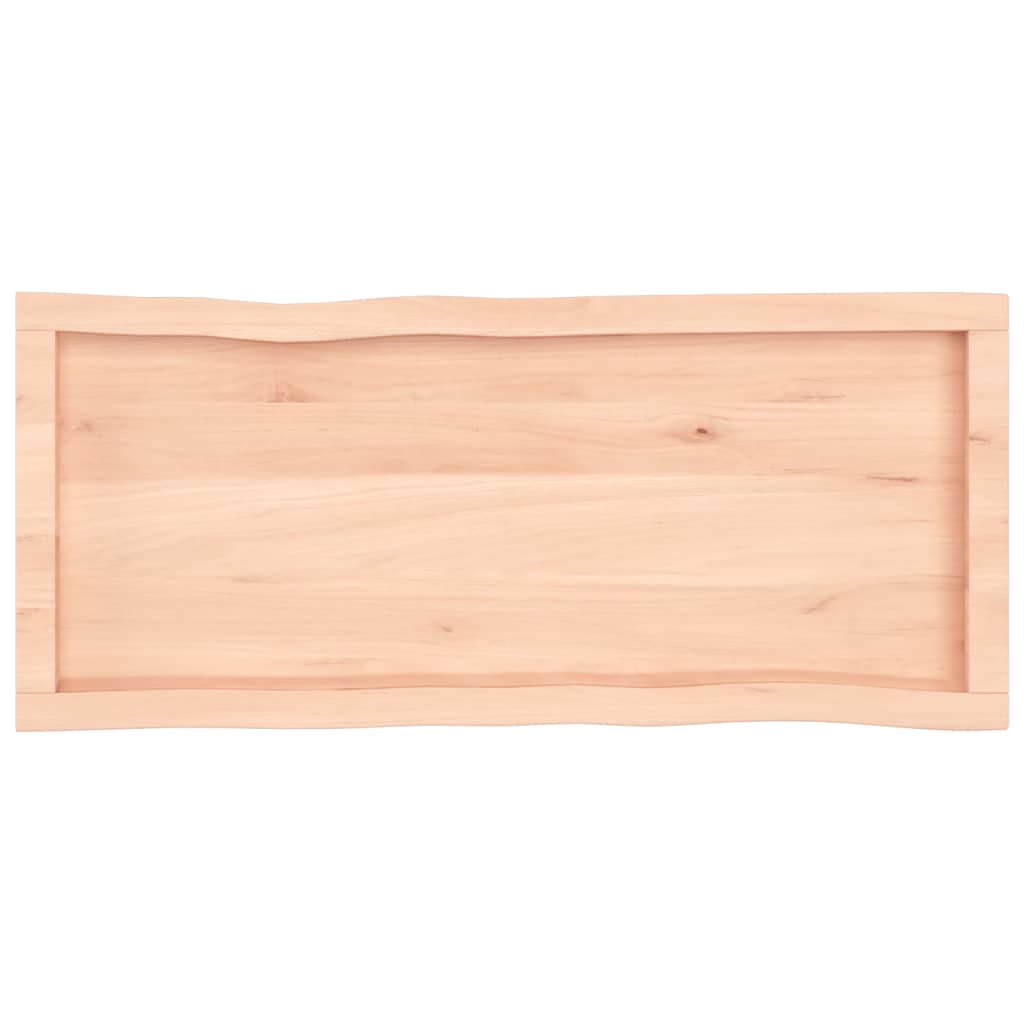 Tafelblad natuurlijke rand 100x40x(2-4) cm massief eikenhout 100 x 40 x 4 cm