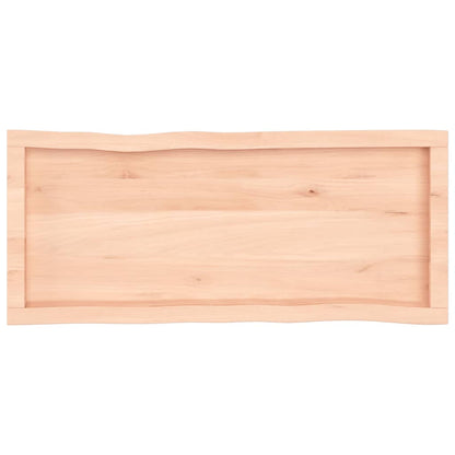 Tafelblad natuurlijke rand 100x40x(2-4) cm massief eikenhout 100 x 40 x 4 cm