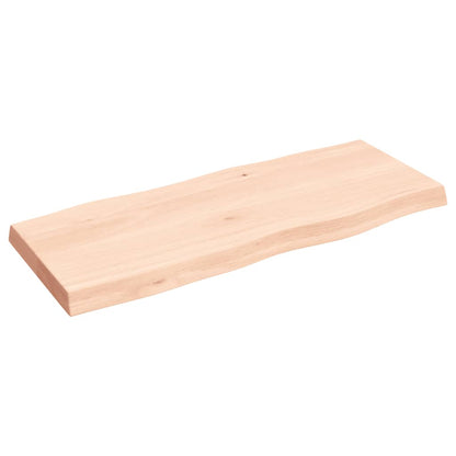 Tafelblad natuurlijke rand 100x40x(2-6) cm massief eikenhout 100 x 40 x 6 cm