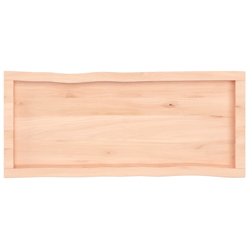 Tafelblad natuurlijke rand 100x40x(2-6) cm massief eikenhout 100 x 40 x 6 cm