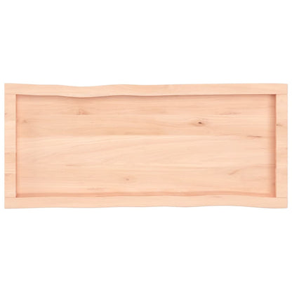 Tafelblad natuurlijke rand 100x40x(2-6) cm massief eikenhout 100 x 40 x 6 cm