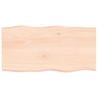 Tafelblad natuurlijke rand 100x50x2 cm massief eikenhout 100 x 50 x 2 cm