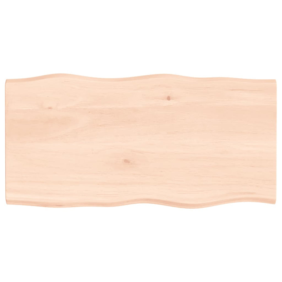 Tafelblad natuurlijke rand 100x50x2 cm massief eikenhout 100 x 50 x 2 cm