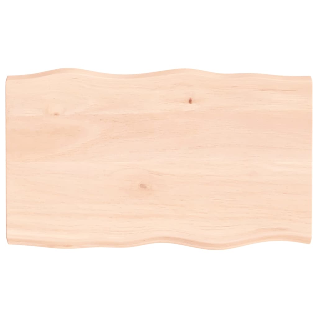Tafelblad natuurlijke rand 100x60x(2-4) cm massief eikenhout 100 x 60 x 4 cm