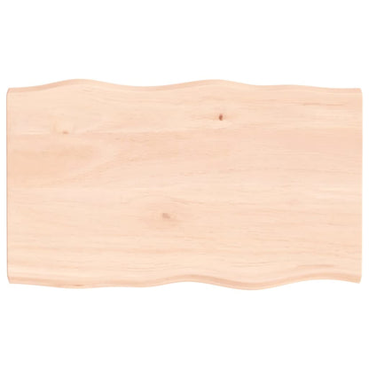 Tafelblad natuurlijke rand 100x60x(2-4) cm massief eikenhout 100 x 60 x 4 cm