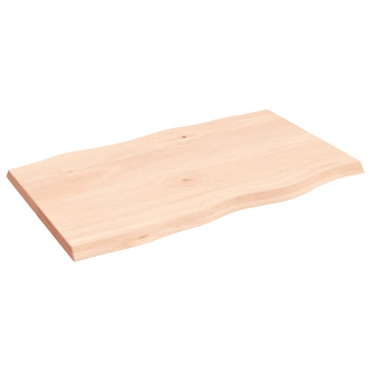 Tafelblad natuurlijke rand 100x60x(2-4) cm massief eikenhout 100 x 60 x 4 cm