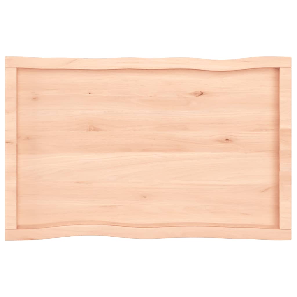 Tafelblad natuurlijke rand 100x60x(2-4) cm massief eikenhout 100 x 60 x 4 cm