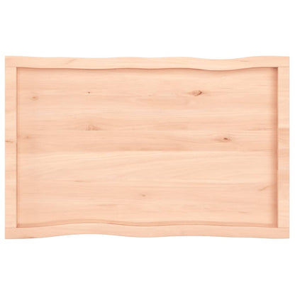 Tafelblad natuurlijke rand 100x60x(2-4) cm massief eikenhout 100 x 60 x 4 cm
