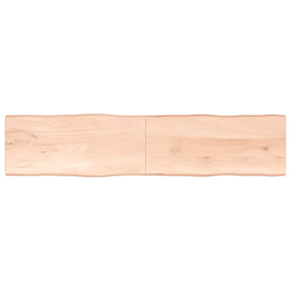 Tafelblad natuurlijke rand 220x50x(2-4) cm massief eikenhout 220 x 50 x 4 cm