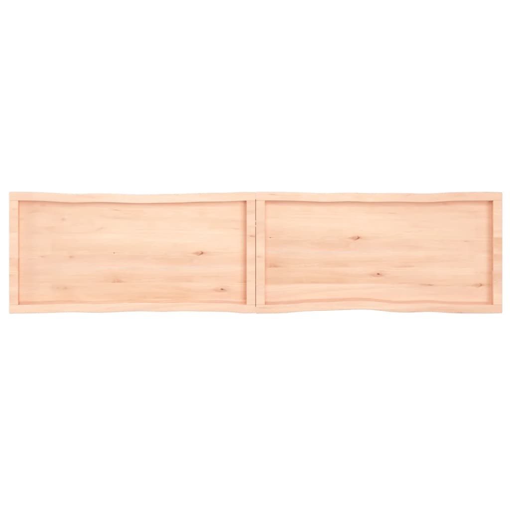 Tafelblad natuurlijke rand 220x50x(2-4) cm massief eikenhout 220 x 50 x 4 cm