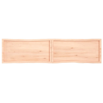 Tafelblad natuurlijke rand 220x50x(2-4) cm massief eikenhout 220 x 50 x 4 cm