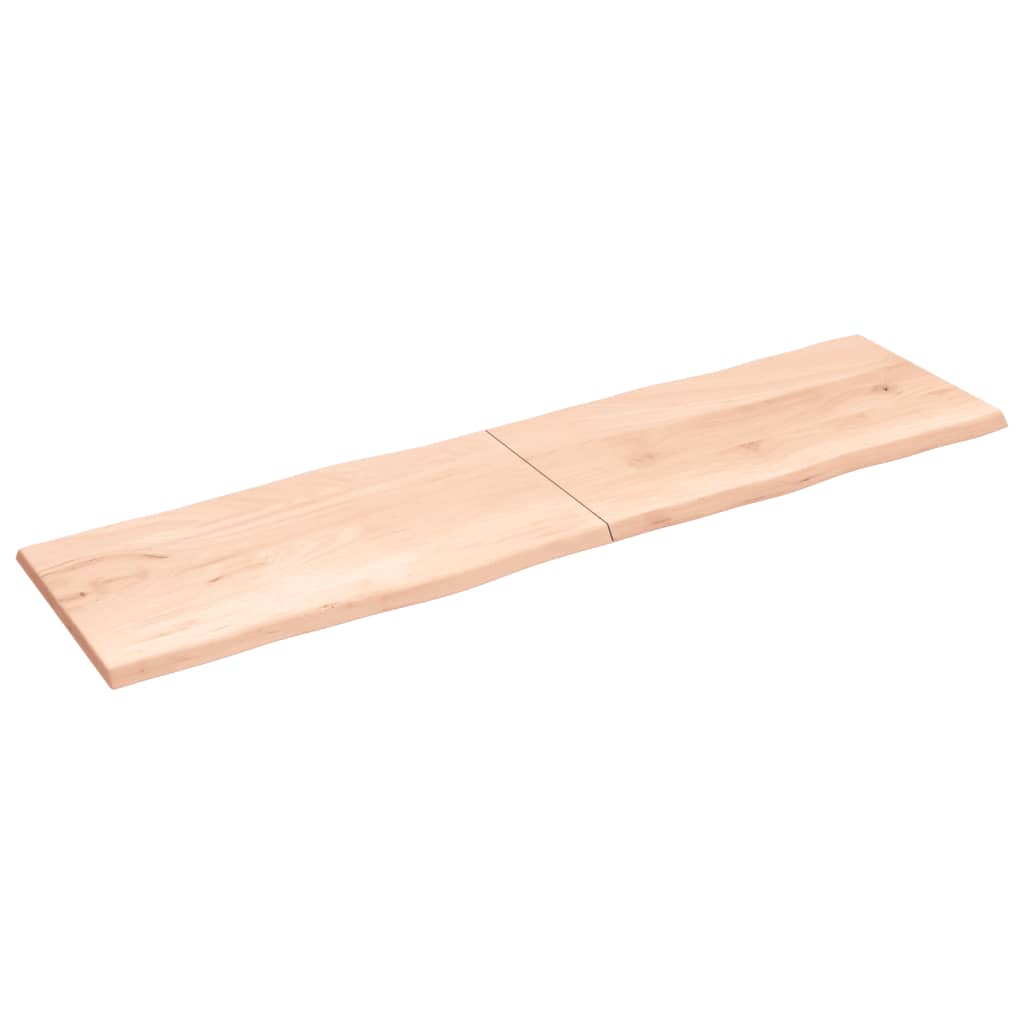 Tafelblad natuurlijke rand 220x60x(2-4) cm massief eikenhout 220 x 60 x 4 cm