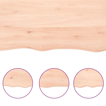 Tafelblad natuurlijke rand 220x60x(2-4) cm massief eikenhout 220 x 60 x 4 cm