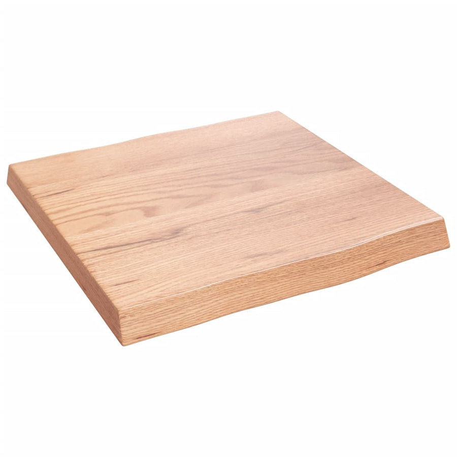 Tafelblad Natuurlijke Rand 40X40X(2-4) Cm Eikenhout Lichtbruin 40 x 40 x 4 cm