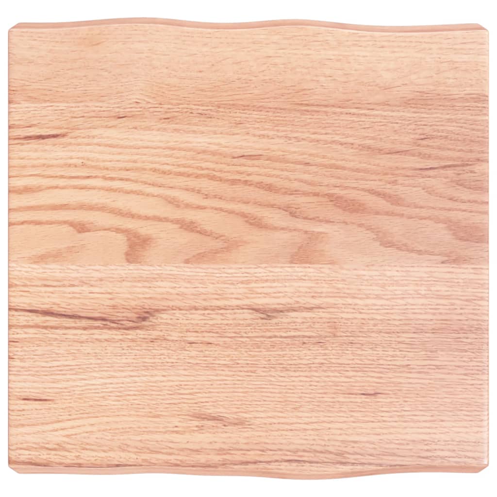 Tafelblad Natuurlijke Rand 40X40X(2-6)Cm Eikenhout Lichtbruin 40 x 40 x 6 cm