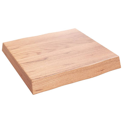 Tafelblad Natuurlijke Rand 40X40X(2-6)Cm Eikenhout Lichtbruin 40 x 40 x 6 cm