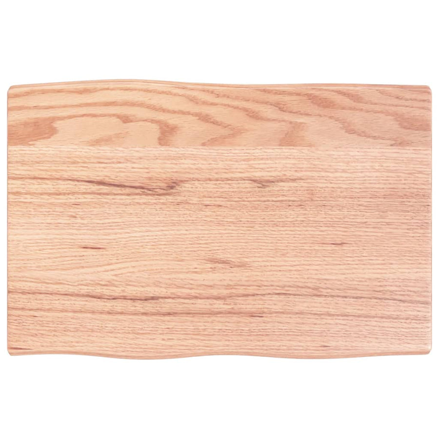 Tafelblad natuurlijke rand 60x40x2 cm eikenhout lichtbruin 60 x 40 x 2 cm