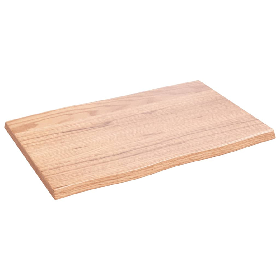 Tafelblad natuurlijke rand 60x40x2 cm eikenhout lichtbruin 60 x 40 x 2 cm