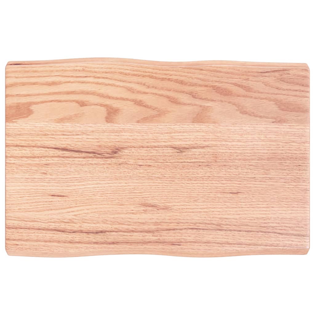 Tafelblad Natuurlijke Rand 60X40X(2-4) Cm Eikenhout Lichtbruin 60 x 40 x 4 cm