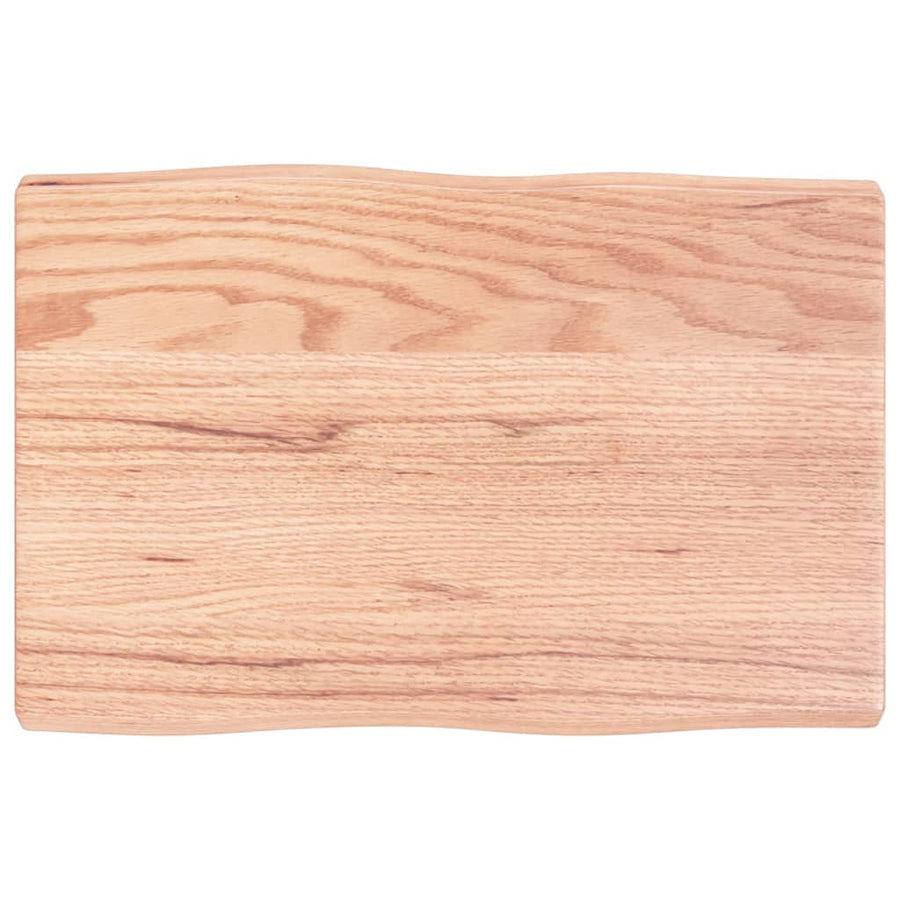 Tafelblad Natuurlijke Rand 60X40X(2-4) Cm Eikenhout Lichtbruin 60 x 40 x 4 cm