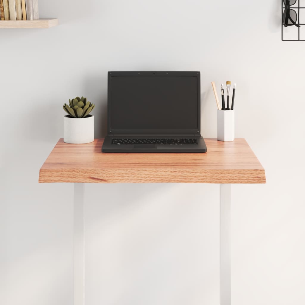 Tafelblad Natuurlijke Rand 60X40X(2-4) Cm Eikenhout Lichtbruin 60 x 40 x 4 cm