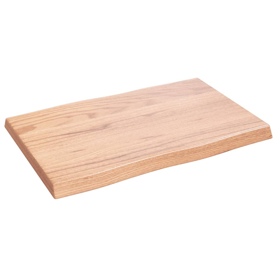 Tafelblad Natuurlijke Rand 60X40X(2-4) Cm Eikenhout Lichtbruin 60 x 40 x 4 cm