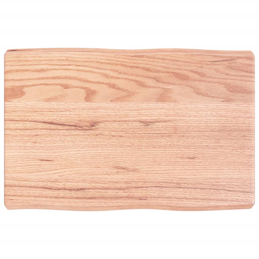 Tafelblad Natuurlijke Rand 60X40X(2-6) Cm Eikenhout Lichtbruin 60 x 40 x 6 cm