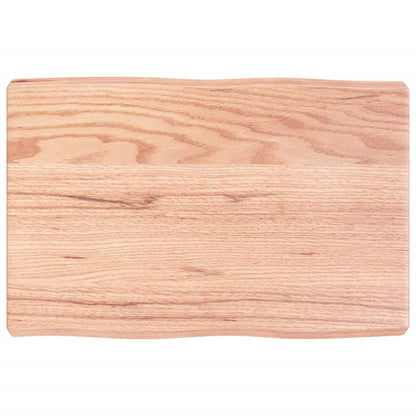 Tafelblad Natuurlijke Rand 60X40X(2-6) Cm Eikenhout Lichtbruin 60 x 40 x 6 cm