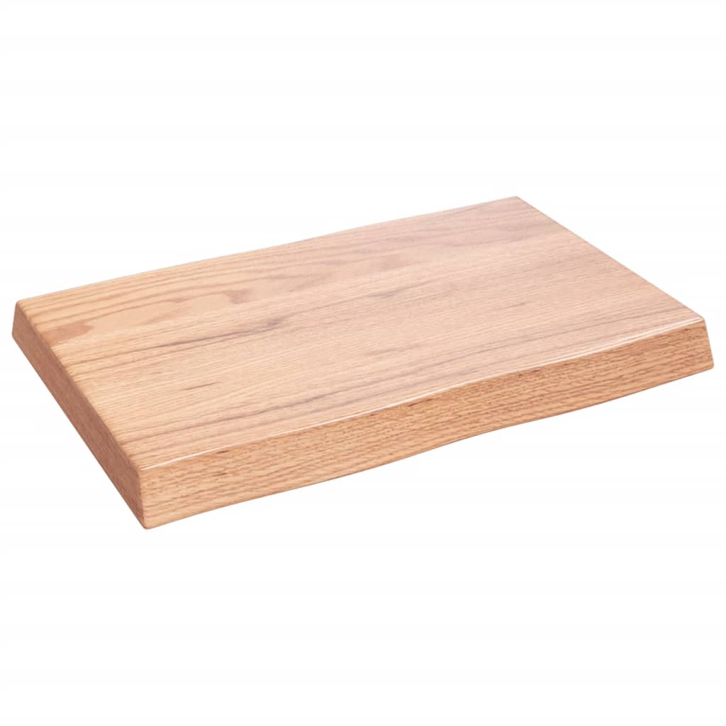Tafelblad Natuurlijke Rand 60X40X(2-6) Cm Eikenhout Lichtbruin 60 x 40 x 6 cm