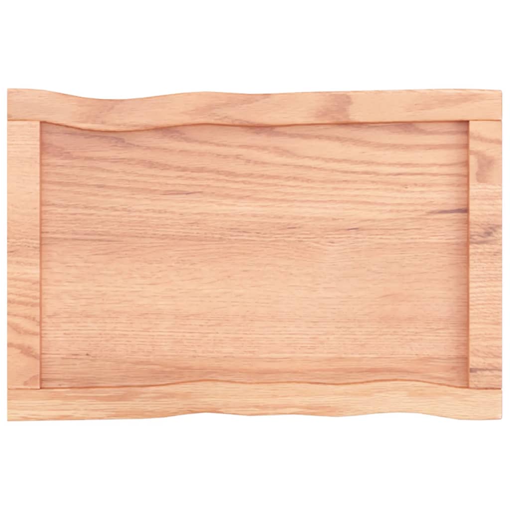 Tafelblad Natuurlijke Rand 60X40X(2-6) Cm Eikenhout Lichtbruin 60 x 40 x 6 cm