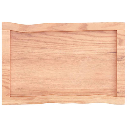 Tafelblad Natuurlijke Rand 60X40X(2-6) Cm Eikenhout Lichtbruin 60 x 40 x 6 cm