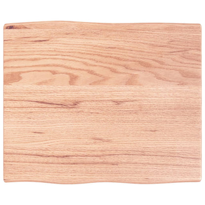 Tafelblad Natuurlijke Rand Eikenhout Lichtbruin 60 x 50 x 2 cm