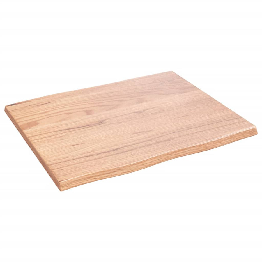 Tafelblad Natuurlijke Rand Eikenhout Lichtbruin 60 x 50 x 2 cm